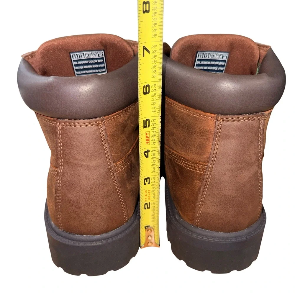 NEW John Deere Skechers Sergeants-Dozer Mens 8.5 Boots Brown Waterproof Leather